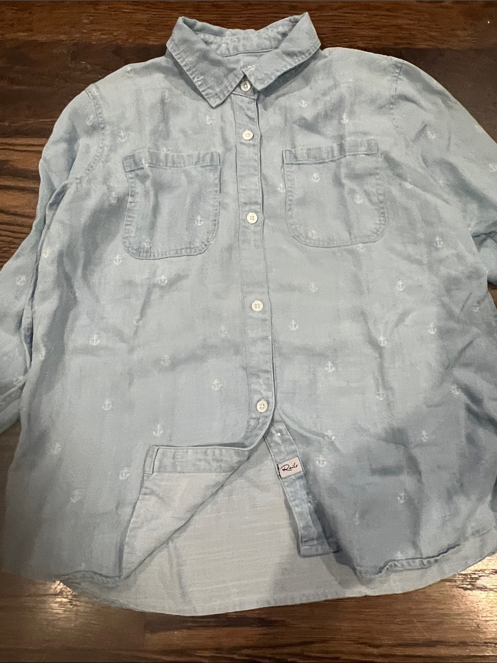 Rails Pale Blue Linen-Blend Shirt